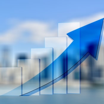 Arrow with up trend representing business growth